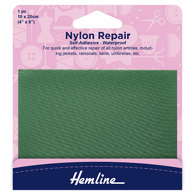 H689.GREEN Self Adhesive Nylon Repair Patch: Greenl - 10 x 20cm